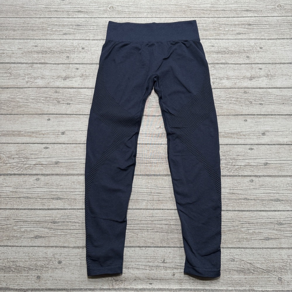 Gymshark Leggings Womens Medium Navy Blue High Waisted Energy+ Seamless Athletic